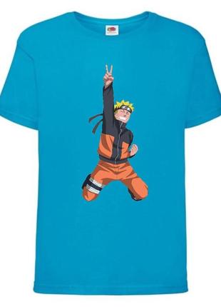 Футболка наруто (naruto - 0039) голубая 104-116-128-140-152-164 размер