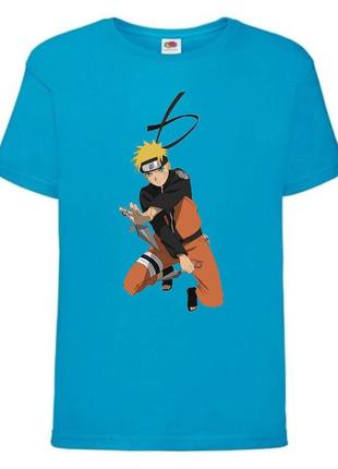 Футболка наруто (naruto - 0047) голубая 104-116-128-140-152-164 размер