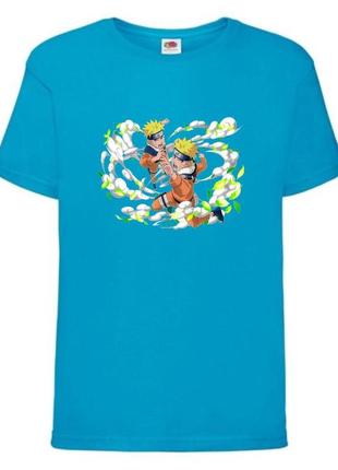 Футболка наруто (naruto - 0056) голубая 104-116-128-140-152-164 размер