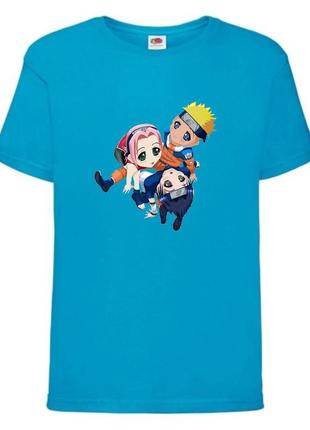 Футболка наруто (naruto - 0062) голубая 104-116-128-140-152-164 размер