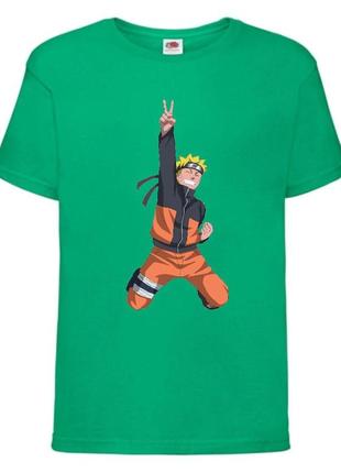 Футболка наруто (naruto - 0039) зеленая 104-116-128-140-152-164 размер