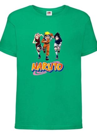 Футболка наруто (naruto - 0041) зеленая 104-116-128-140-152-164 размер