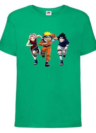 Футболка наруто (naruto - 0042) зеленая 104-116-128-140-152-164 размер