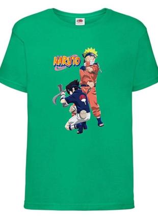Футболка наруто (naruto - 0050) зеленая 104-116-128-140-152-164 размер