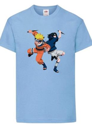 Футболка наруто (naruto - 0052) светло голубой104-116-128-140-152-164 размер