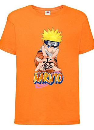 Футболка наруто (naruto - 0048) оранжевая 104-116-128-140-152-164 размер