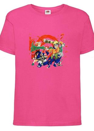 Футболка наруто (naruto - 004) розовая 104-116-128-140-152-164 размер