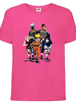 Футболка наруто (naruto - 0025) розовая 104-116-128-140-152-164 размер