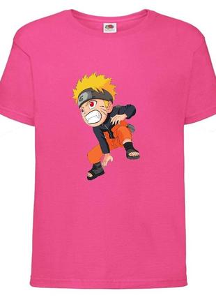 Футболка наруто (naruto - 0029) розовая 104-116-128-140-152-164 размер