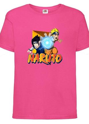 Футболка наруто (naruto - 0031) розовая 104-116-128-140-152-164 размер