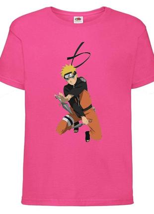 Футболка наруто (naruto - 0047) розовая 104-116-128-140-152-164 размер
