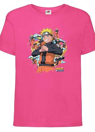 Футболка наруто (naruto - 0055) розовая 104-116-128-140-152-164 размер