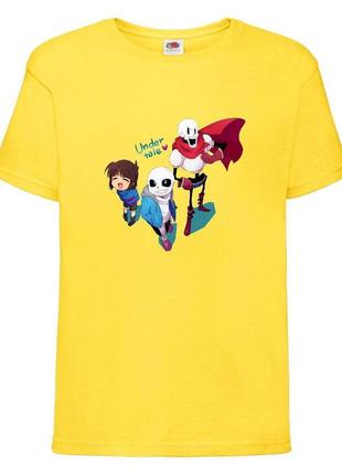 Футболка детская андертейл 0021 (undertale) желтая, размеры 104-116-128-140-152-164