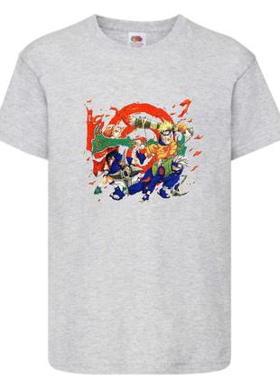 Футболка наруто (naruto - 004) серая 104-116-128-140-152-164 размер