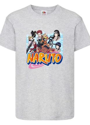 Футболка наруто (naruto - 0024) серая 104-116-128-140-152-164 размер