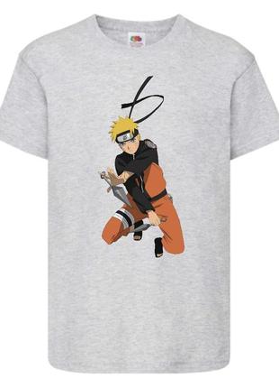 Футболка наруто (naruto - 0047) серая 104-116-128-140-152-164 размер
