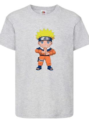 Футболка наруто (naruto - 0060) серая 104-116-128-140-152-164 размер