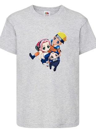 Футболка наруто (naruto - 0062) серая 104-116-128-140-152-164 размер