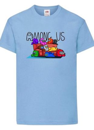 Футболка амонг ас (among us-009) голубая 116-128-140-152-164 размер