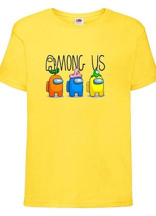 Футболка амонг ас (among us-0010) жёлтая 116-128-140-152-164 размер