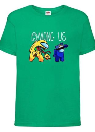 Футболка амонг ас (among us-006) зелёная 116-128-140-152-164 размер