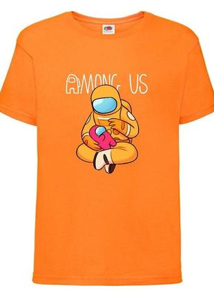 Футболка амонг ас (among us-005) оранжевая 116-128-140-152-164 размер