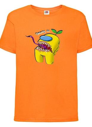 Футболка амонг ас (among us-0011) оранжевая 116-128-140-152-164 размер