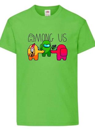 Футболка амонг ас (among us-001) салатовая 116-128-140-152-164 размер