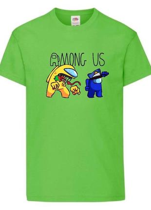 Футболка амонг ас (among us-006) салатовая 116-128-140-152-164 размер