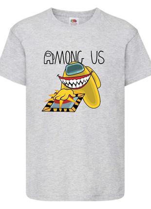 Футболка амонг ас (among us-002) серая 116-128-140-152-164 размер