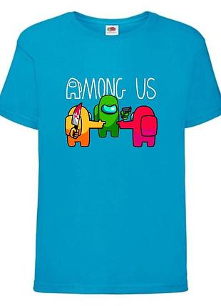 Футболка амонг ас (among us-001) синяя 116-128-140-152-164 размер