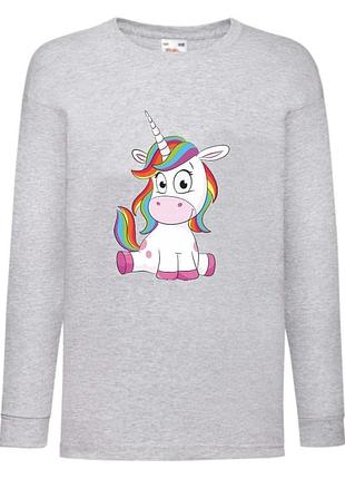 Лонгслив реглан единорог (edinorog-0022) серый, размеры 116-128-140-152-164