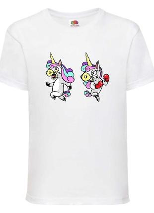 Футболка единорог (edinorog - 001) белая 104-116-128-140-152-164 размер