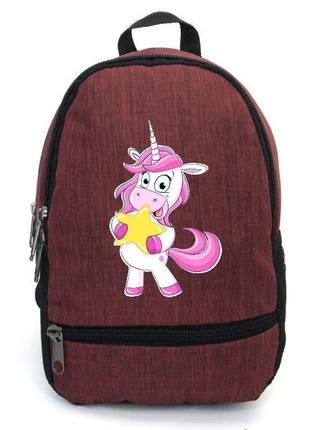 Рюкзак детский единорог 0021 ( unicorn ) cappuccino toys edn-0021 бордовый