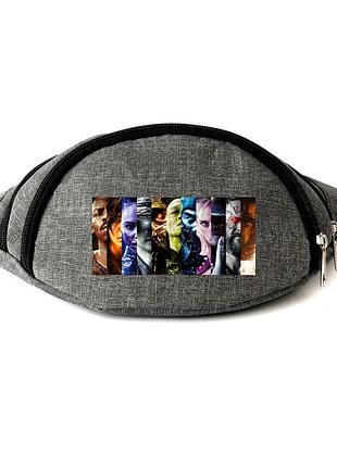 Сумка бананка мортал комбат на пояс cappuccino (mortal combat 003-gray) серый