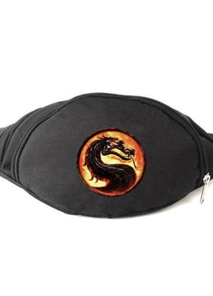 Сумка бананка мортал комбат на пояс cappuccino (mortal combat 002-black) черный