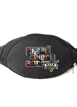 Сумка бананка gta на пояс cappuccino (gta 001-black) черный