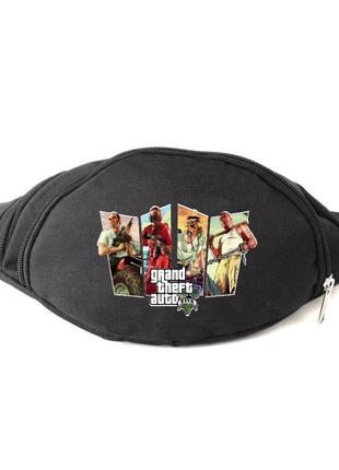 Сумка бананка gta на пояс cappuccino (gta 003-black) черный
