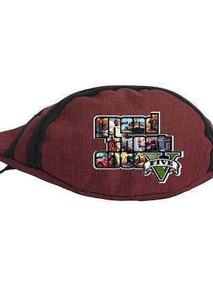 Сумка бананка gta на пояс cappuccino (gta 001-red) красный