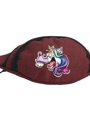 Сумка бананка единорог 003 (unicorn) на пояс cappuccino edn 003 drd красный