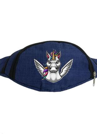 Сумка бананка единорог 0039 (unicorn) на пояс cappuccino edn 0039 blue синий