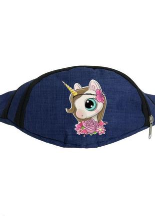 Сумка бананка единорог 0041 (unicorn) на пояс cappuccino edn 0041 blue синий