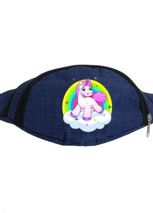 Сумка бананка единорог 0043 (unicorn) на пояс cappuccino edn 0043 blue синий
