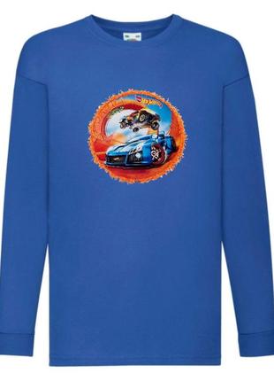 Лонгслив реглан хотвилс hot wheels (hotwheels-0011) размер 116-140-152 синий