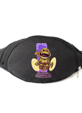 Сумка бананка черепашки ниндзя на пояс cappuccino (turtle-005) черная