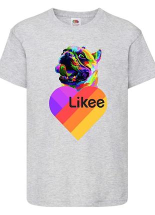 Футболка лайк likee серая (lgrey-d2)