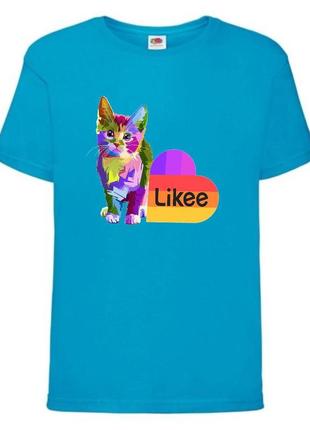Футболка лайк likee голубая (lb-cat1)
