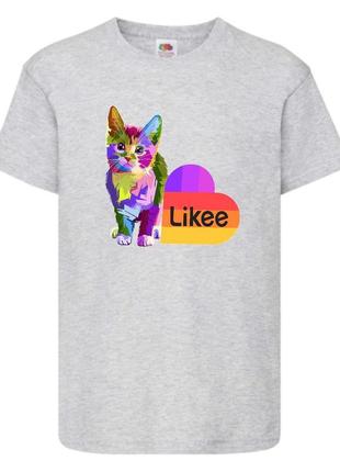 Футболка лайк likee светло серая (lgrey-cat1)