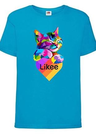 Футболка лайк likee голубая (lb-cat2)
