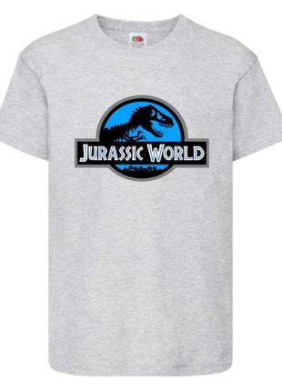 Футболка jurasic_park_009 серая 98-104-116-128-140-152-164
